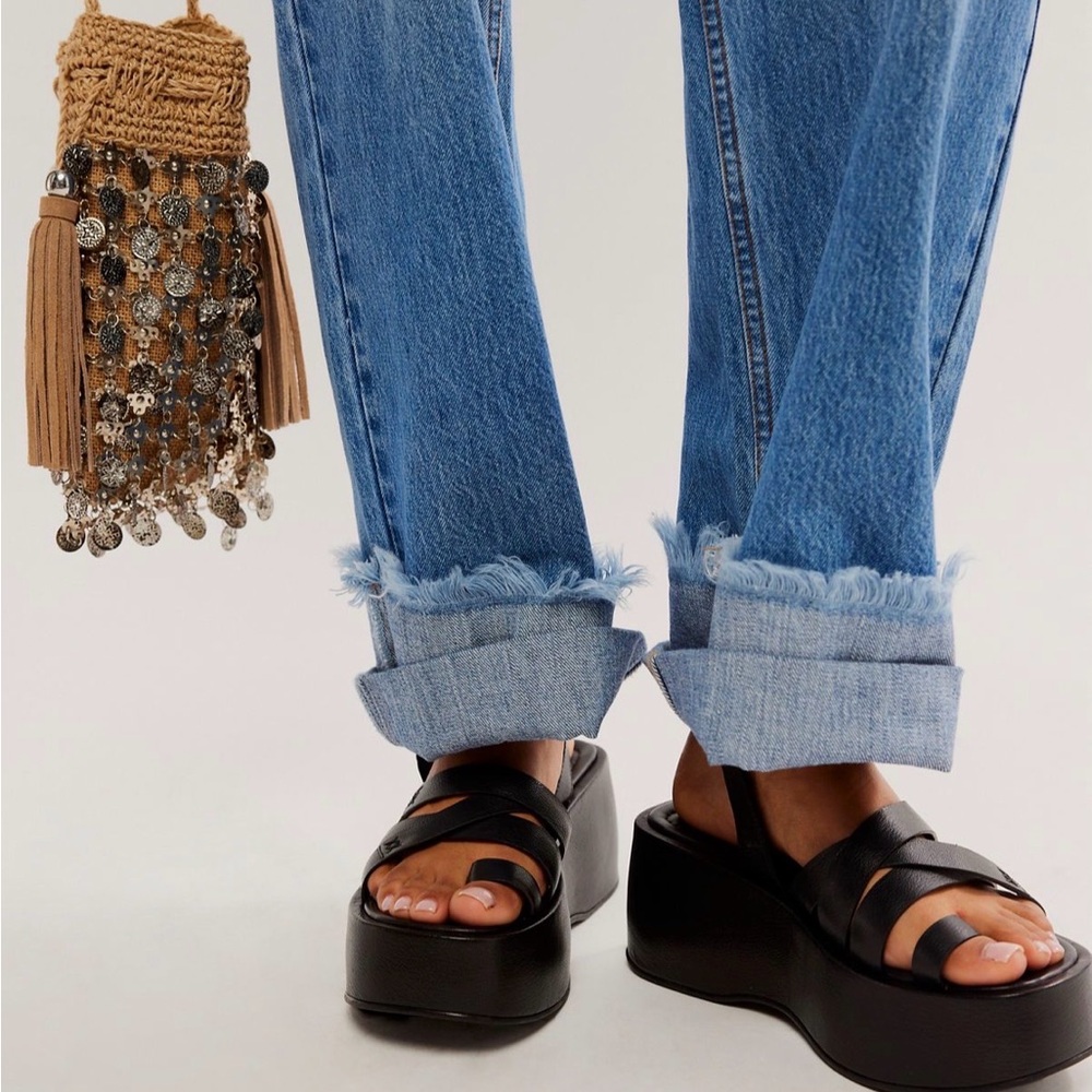 Free People Black Platform Sandals